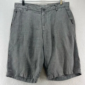 Toscano Shorts Mens Size 32 Linen Golf Chino Flat Front Walking Canvas Gray